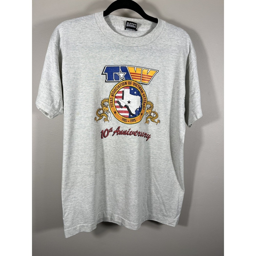 Vintage 90s Texas Vietnam Veterans Short Sleeve Single Stitch USA Made Large (I)